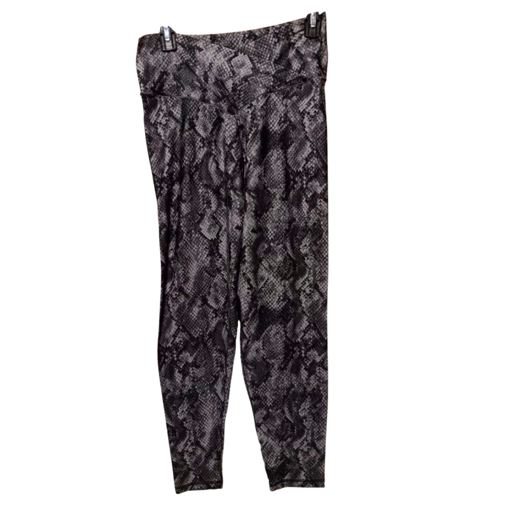 Offline By Aerie Black and Gray Snake Print Leggings EUC
